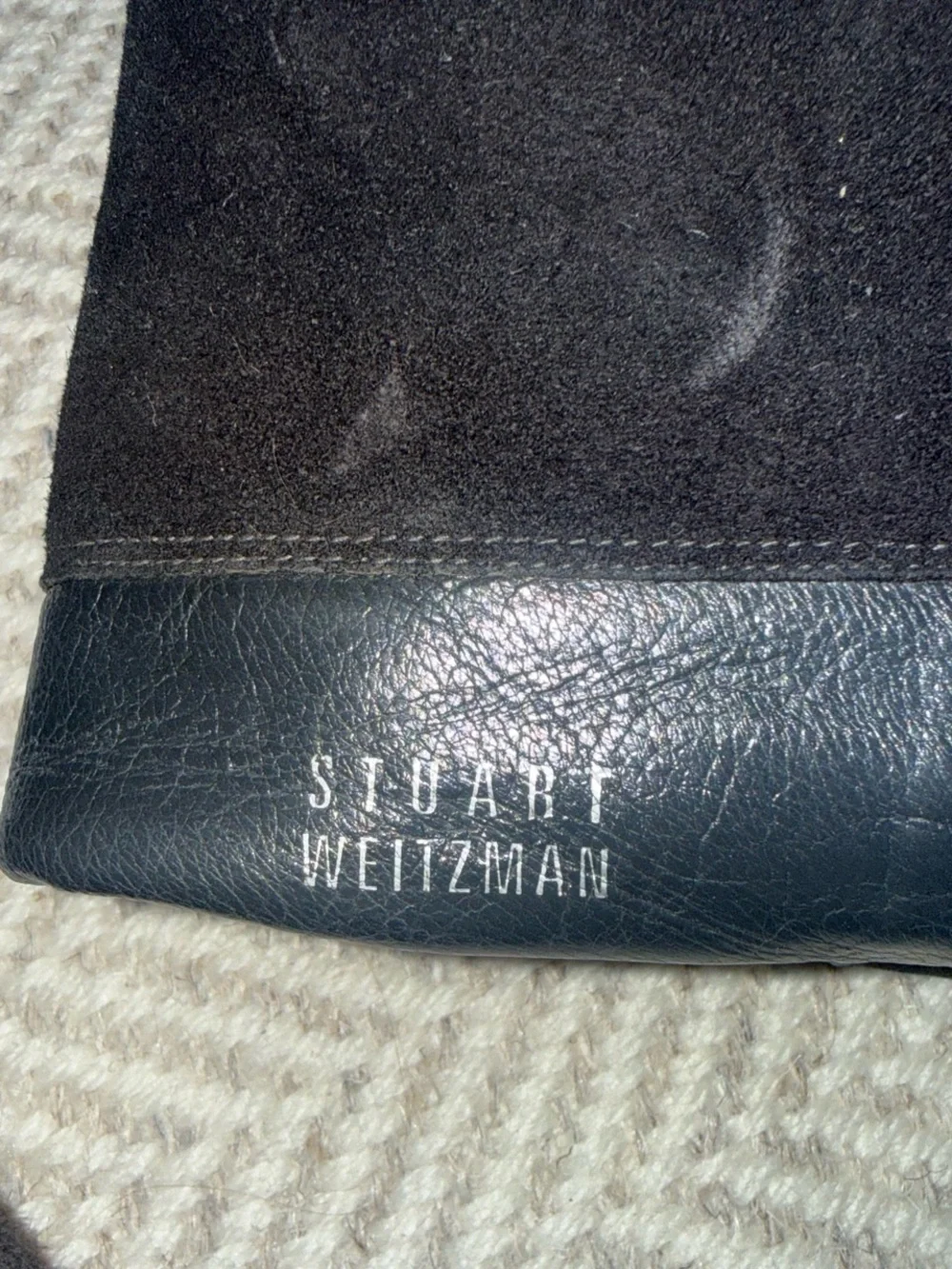 Stuart Weitzman 5050 Black Suede OTK Boot Detail